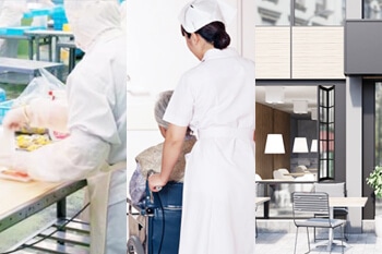 サラヤ製品は業務用分野でも活躍中です