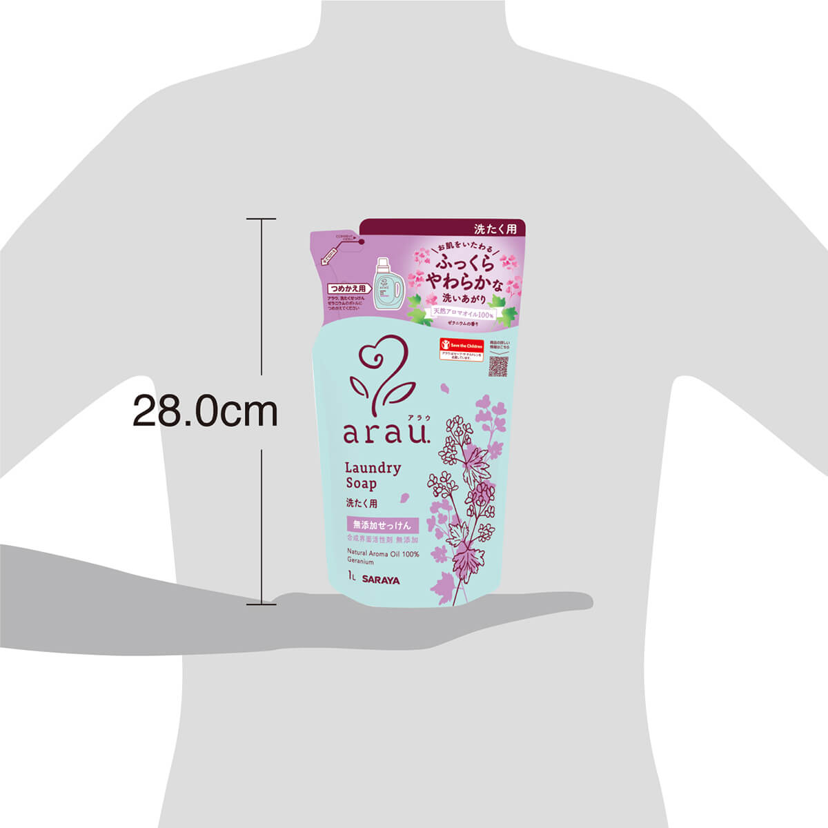 アラウ. 洗たくせっけん ゼラニウム 1L×12 詰替用
