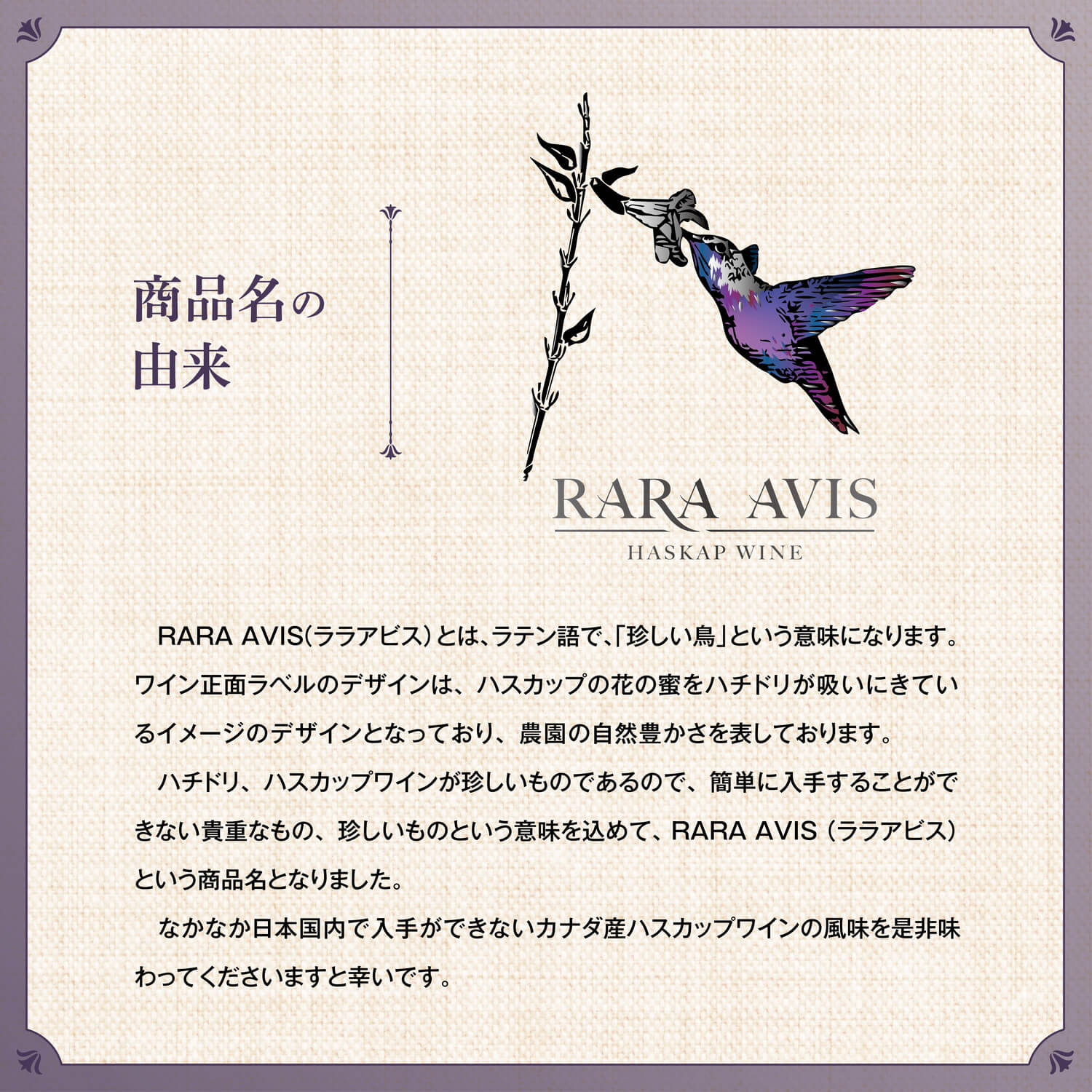 ララアビス ハスカップワイン Rara Avis 750mL