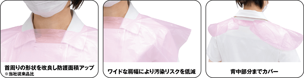 サラヤ｜プラスチックエプロン ワイド 70枚 ホワイト（袖なし 