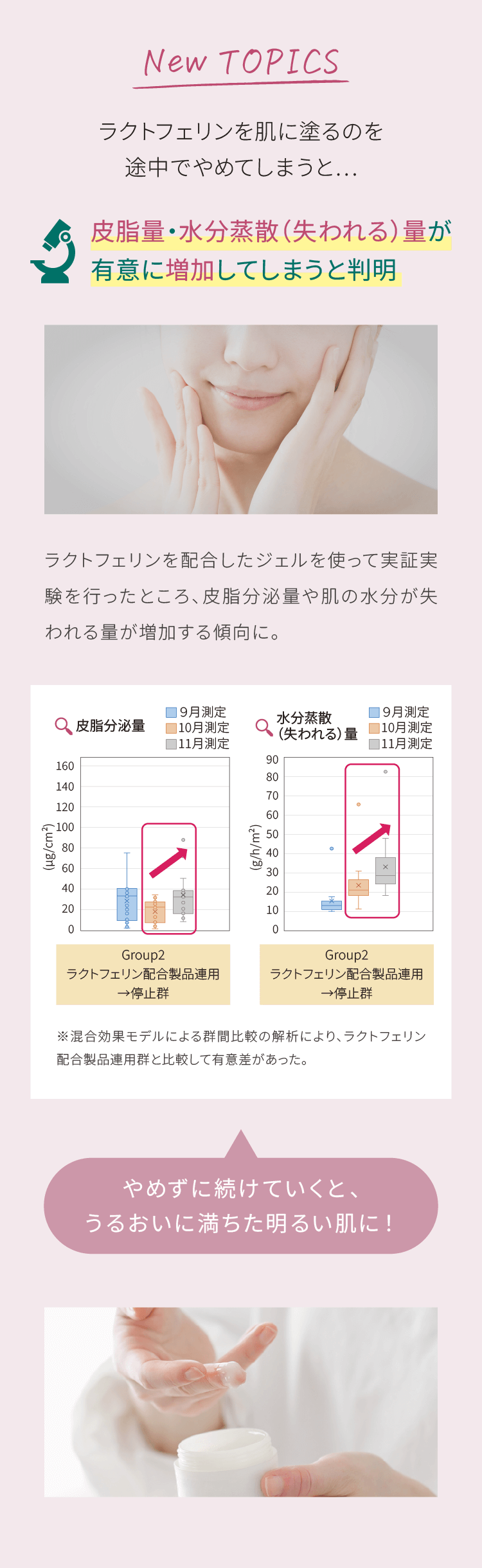 ラクトフェリンを肌に塗るのを途中でやめてしまうと