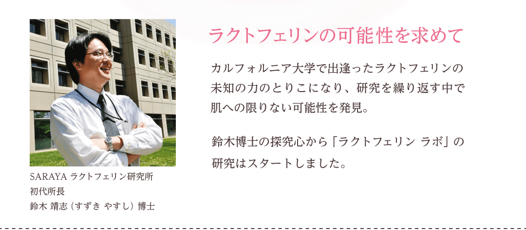 ラクトフェリンの可能性を求めて。ラクトフェリン研究所　所長　鈴木靖志