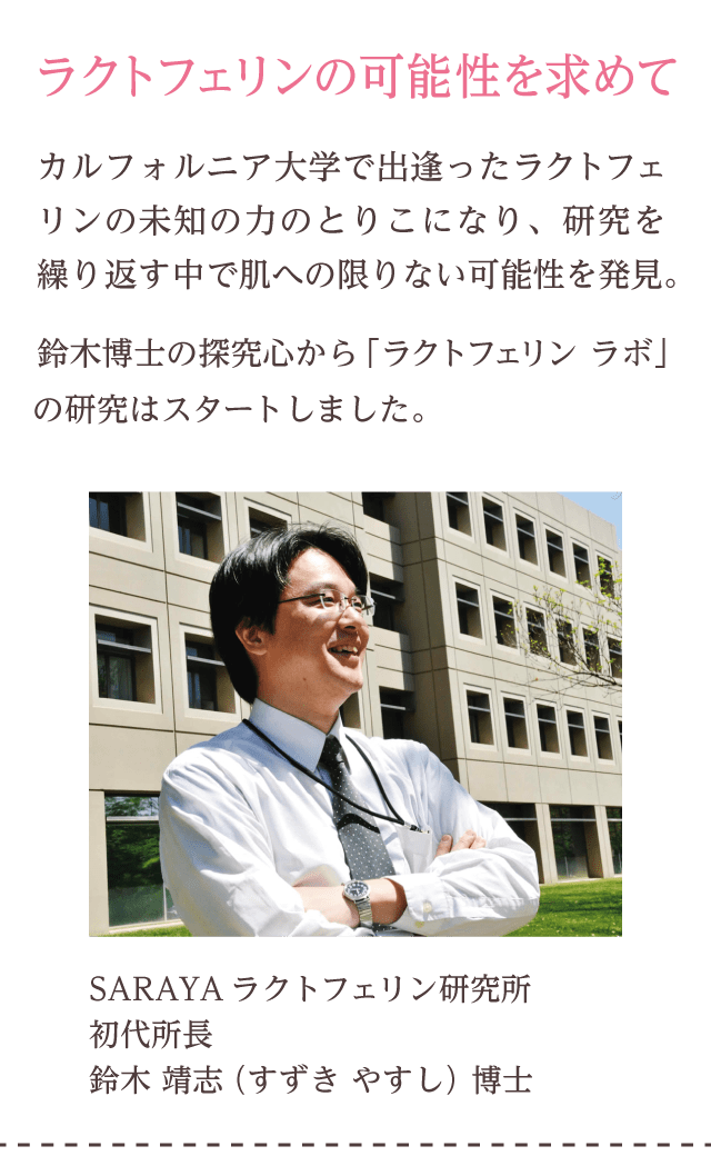 ラクトフェリンの可能性を求めて。ラクトフェリン研究所　所長　鈴木靖志