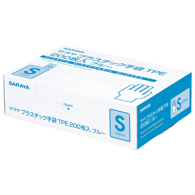 サラヤ｜サラヤ プラスチック手袋TPE ブルー Sサイズ 200枚: サラヤ 