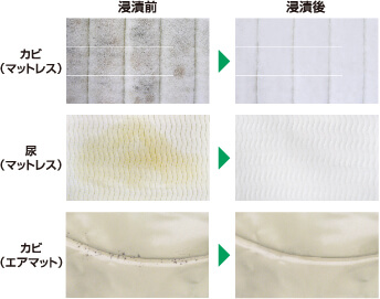 カビなどの汚れに対する漂白力