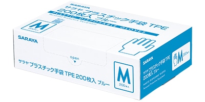 プラスチック手袋TPE ブルー
